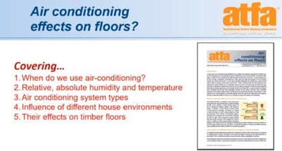 Module 11 – Air-conditioning effects on timber floors