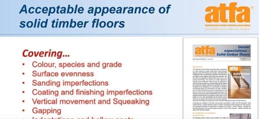 Module 23 – Acceptable appearance of solid timber floors